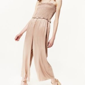Cami NYC tan 100% silk jumpsuit romper Medium